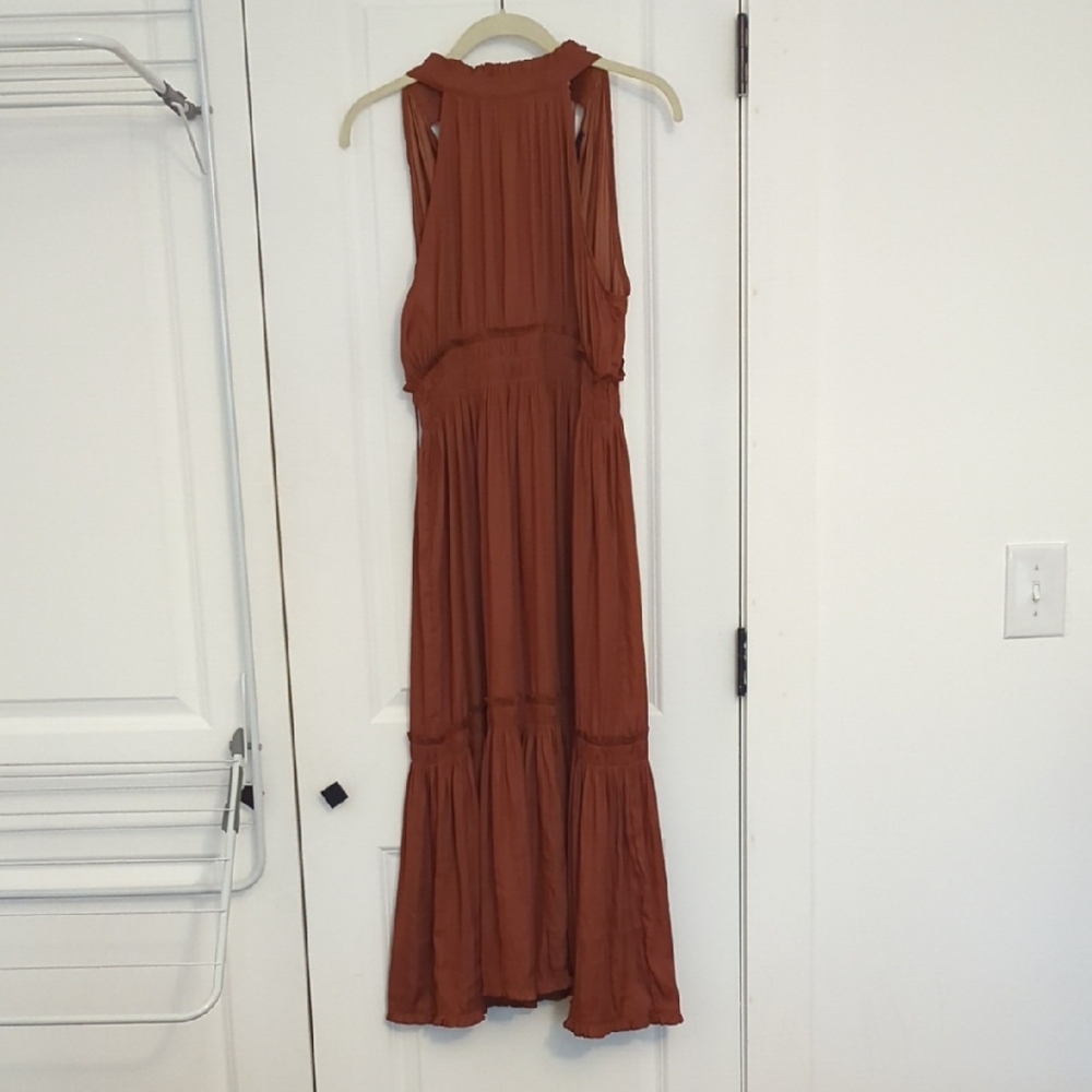 Sleeveless Maxi Dress in Warm Rust